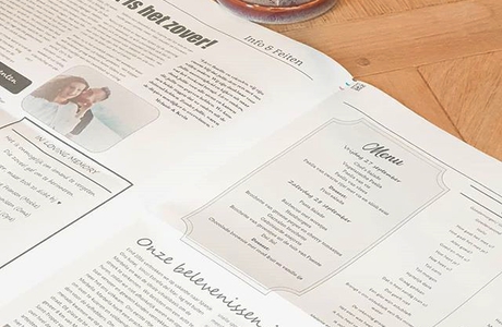 create a newspaper as menu for your wedding