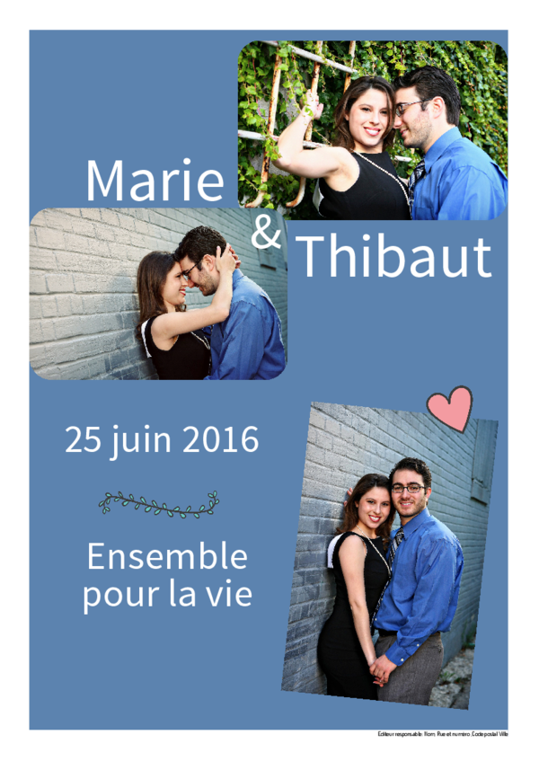 Créez votre propre journal modèle mariage | Happiedays