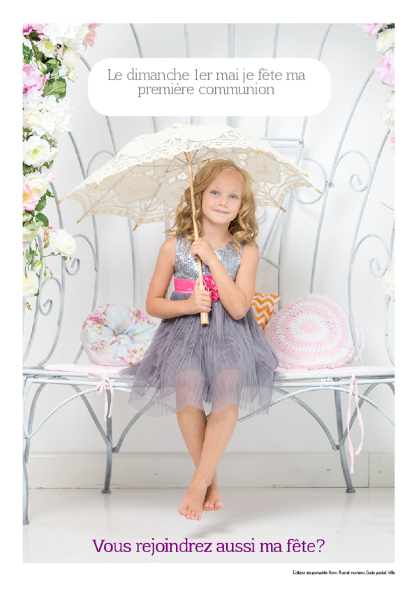 Créez votre propre journal modèle invitation communion | Happiedays