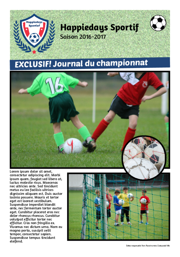 Créez votre propre journal modèle célébration de championnat | Happiedays