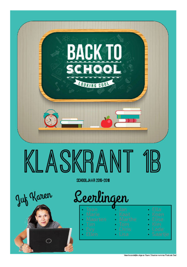 Maak je eigen krant sjabloon klaskrant begin schooljaar | Happiedays