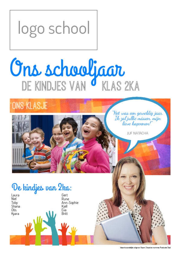 Maak je eigen krant sjabloon klaskrant einde schooljaar | Happiedays